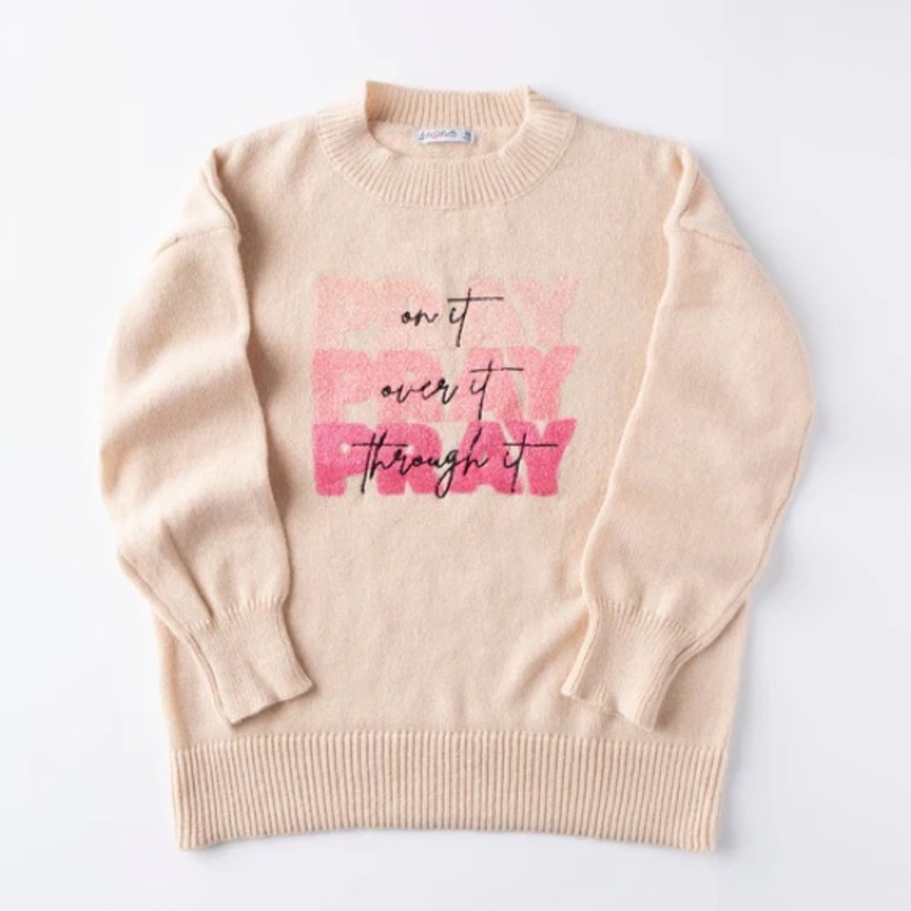 NWT Pray on It Cozy Embellished Sweater Size Small - Picture 2 of 6